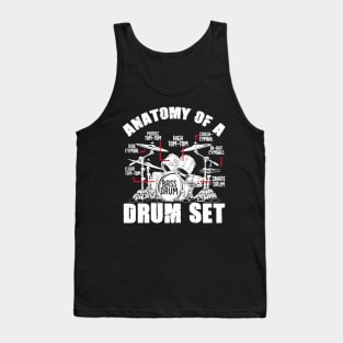 Anatomy Of A Drum Set Drummer Musician Tank Top